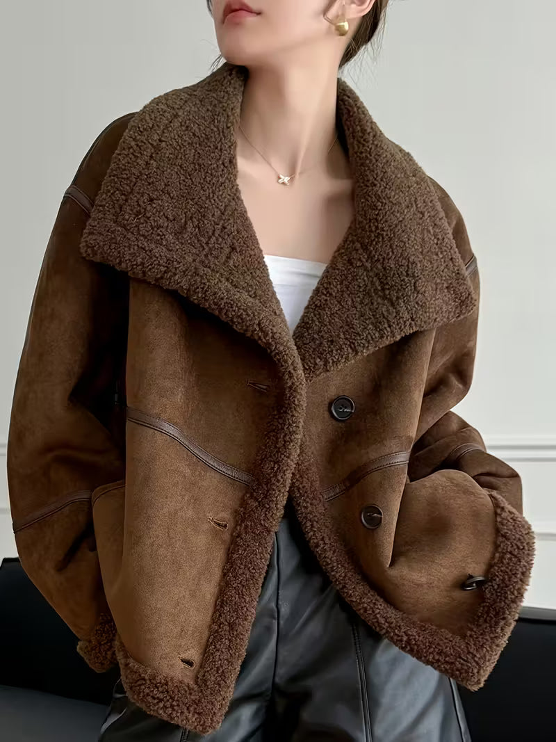 TemperFit Women’s Soft Plush Faux Suede Winter Coat