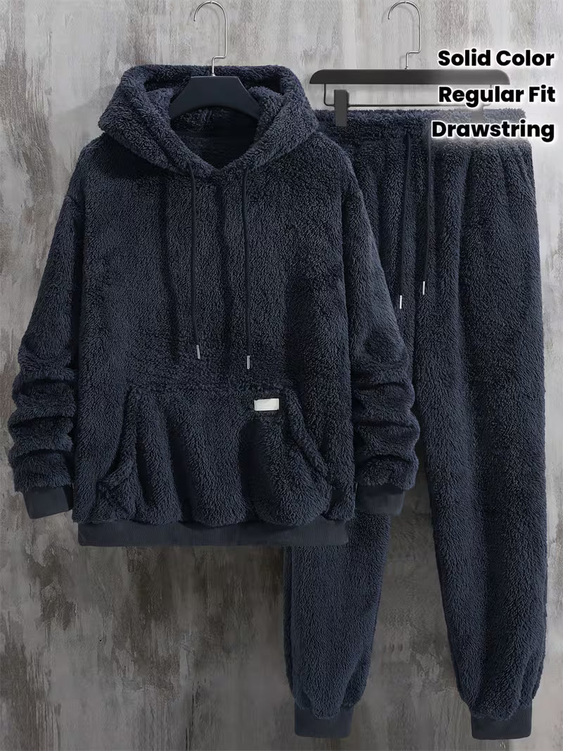 TemperFit Men’s Thermal Fitted Casual Set - Hoodie & Sweatpants