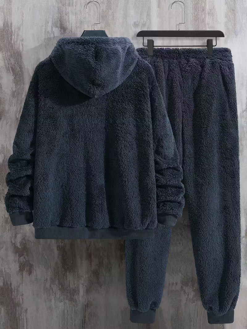 TemperFit Men’s Thermal Fitted Casual Set - Hoodie & Sweatpants